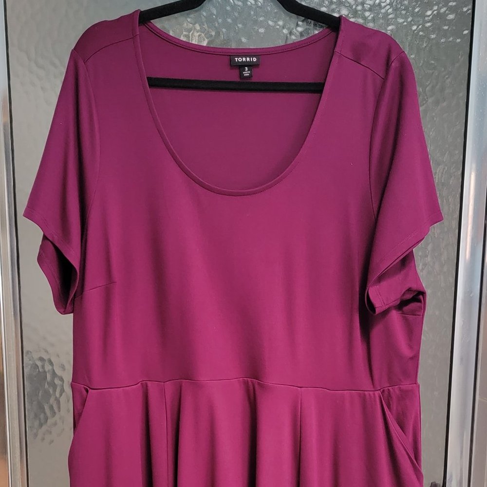 NWOT Purple Scoop Neck Ponte Dress Size 3